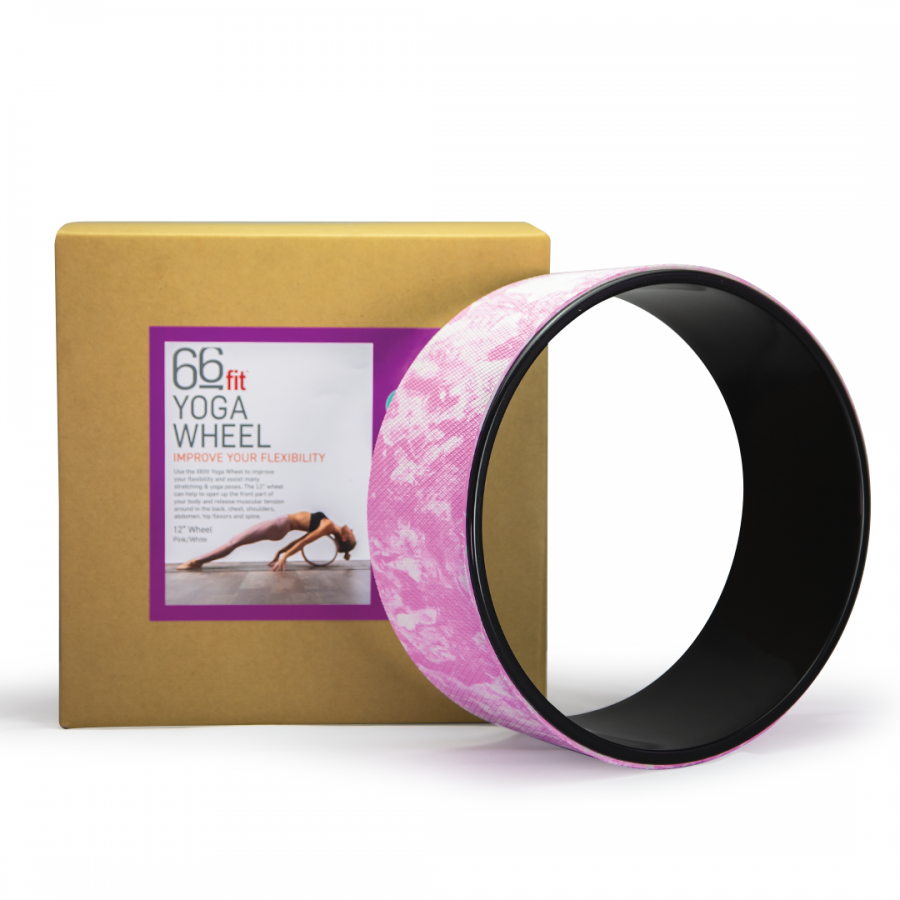 66FIT YOGA WHEEL - PINK WHITE 12&quot;